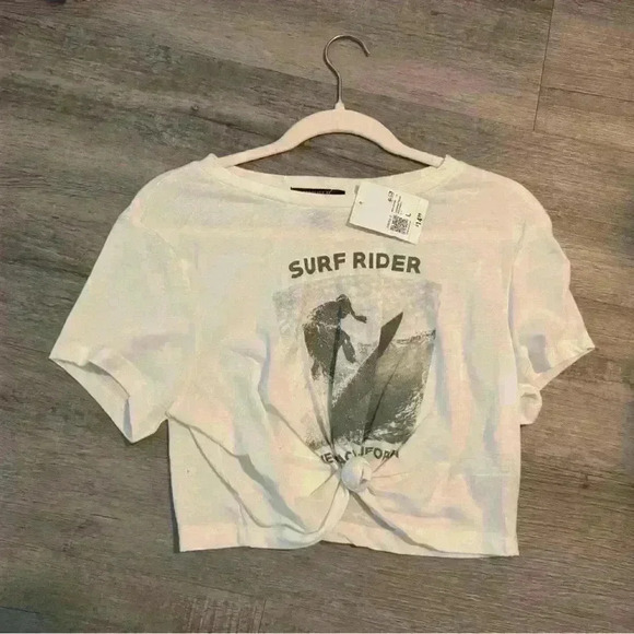 Forever 21 Surf Beach Cropped Top Large oversized - Picture 1 of 4